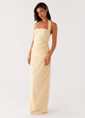 Lower Hem Rumour Has it Maxi Dress - Yellow