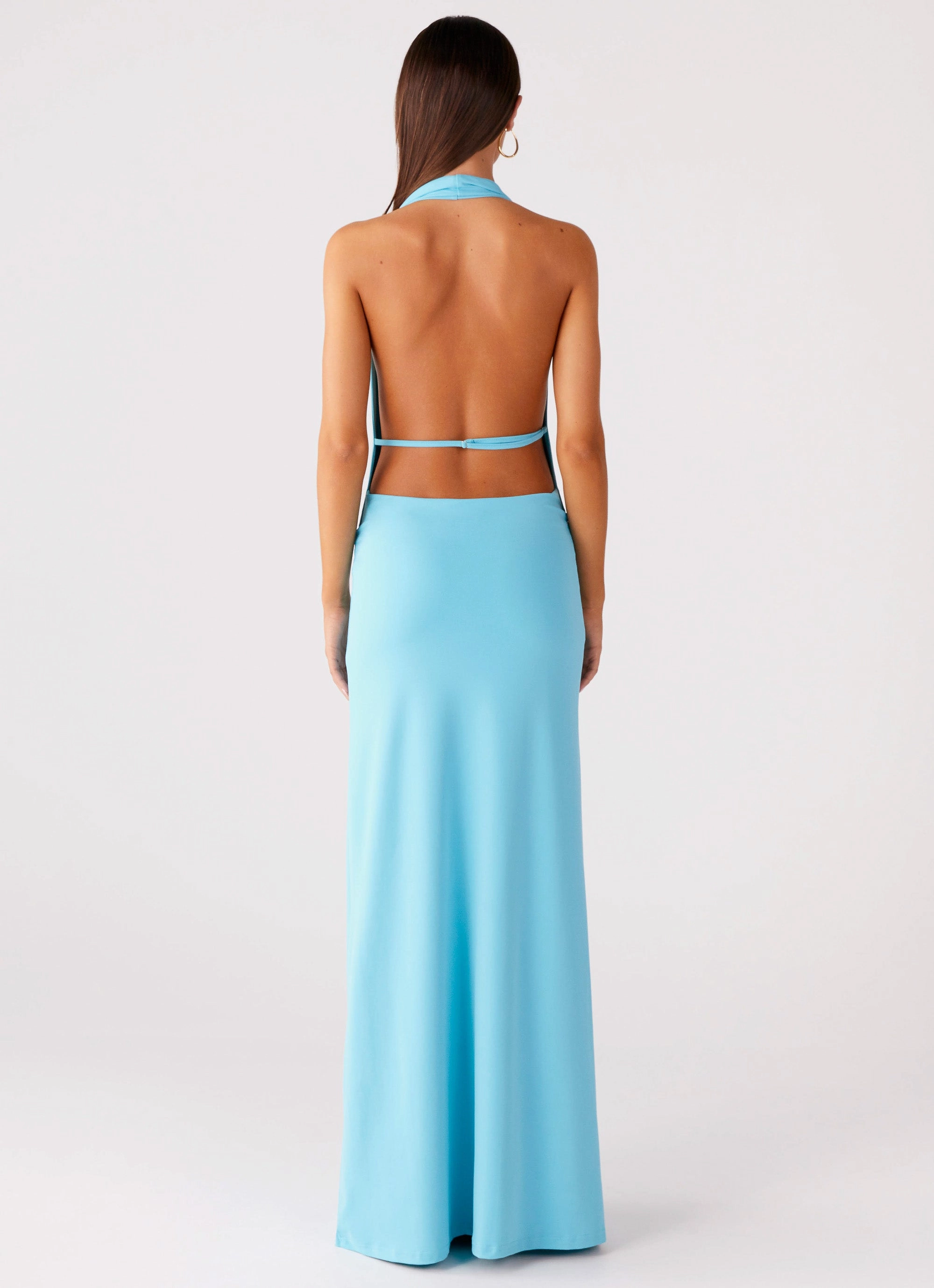 Driftwood Cowl Maxi Dress - Turquoise Chic Silhouette