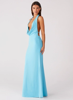 Driftwood Cowl Maxi Dress - Turquoise Modern Appearance Season Ready