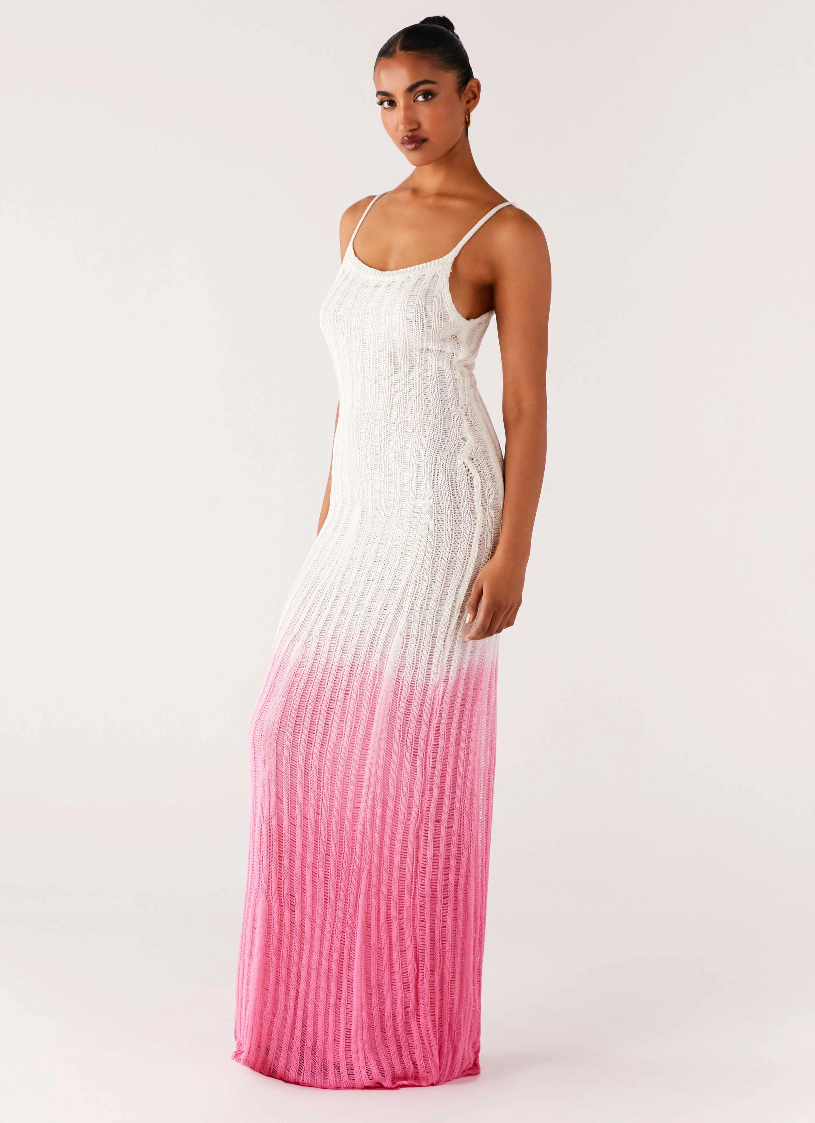 Kiki Maxi Dress - Pink Ombre Hidden Zipper Moment Glow