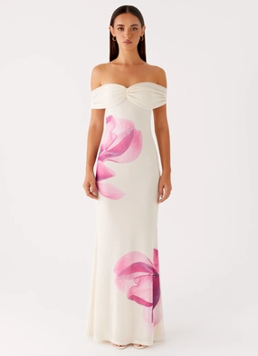 Madeira Maxi Dress - Ivory Softly Structured windproof