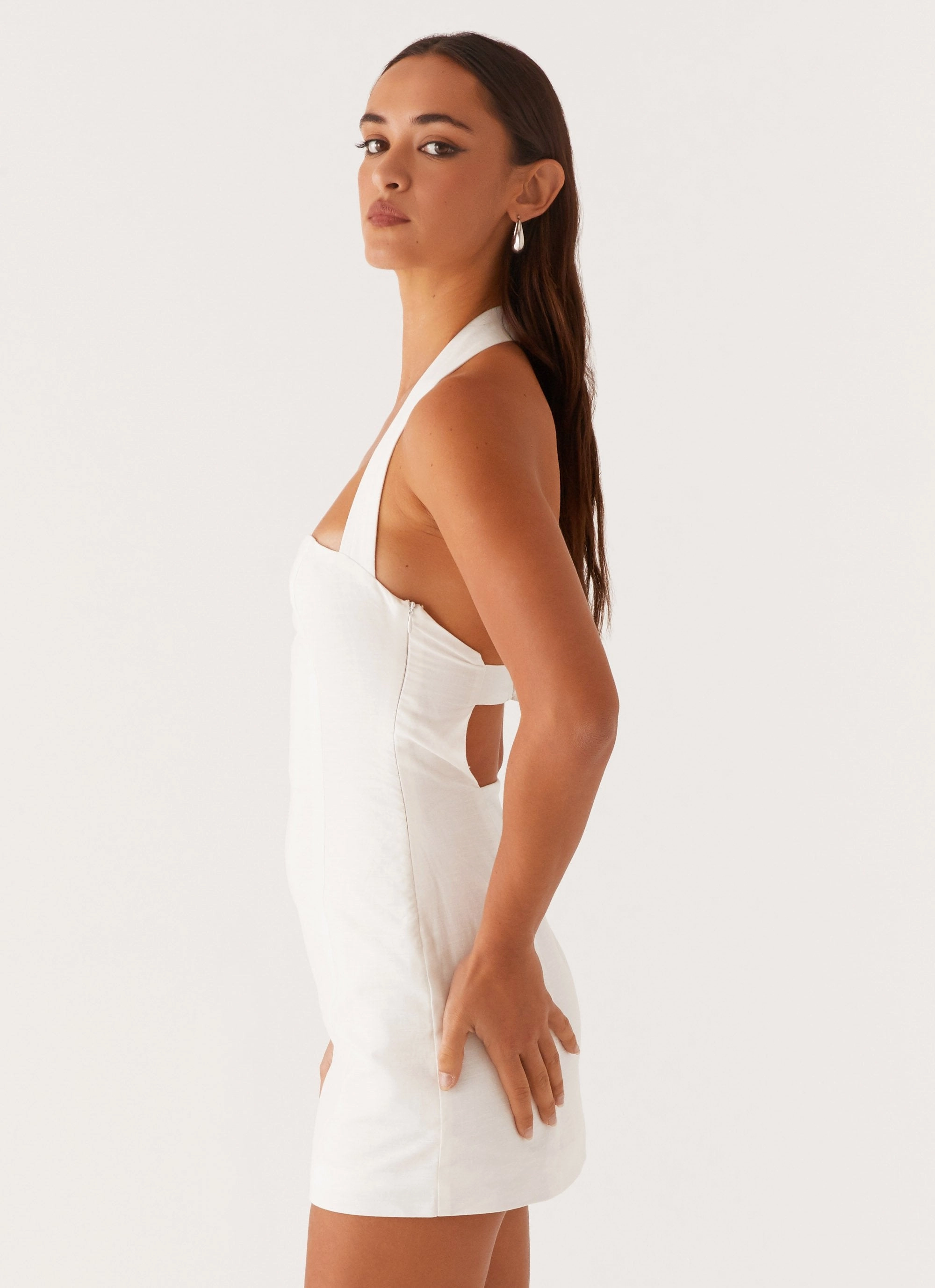 ComfortFitDesign Comfy Design Julianna Linen Mini Dress - White