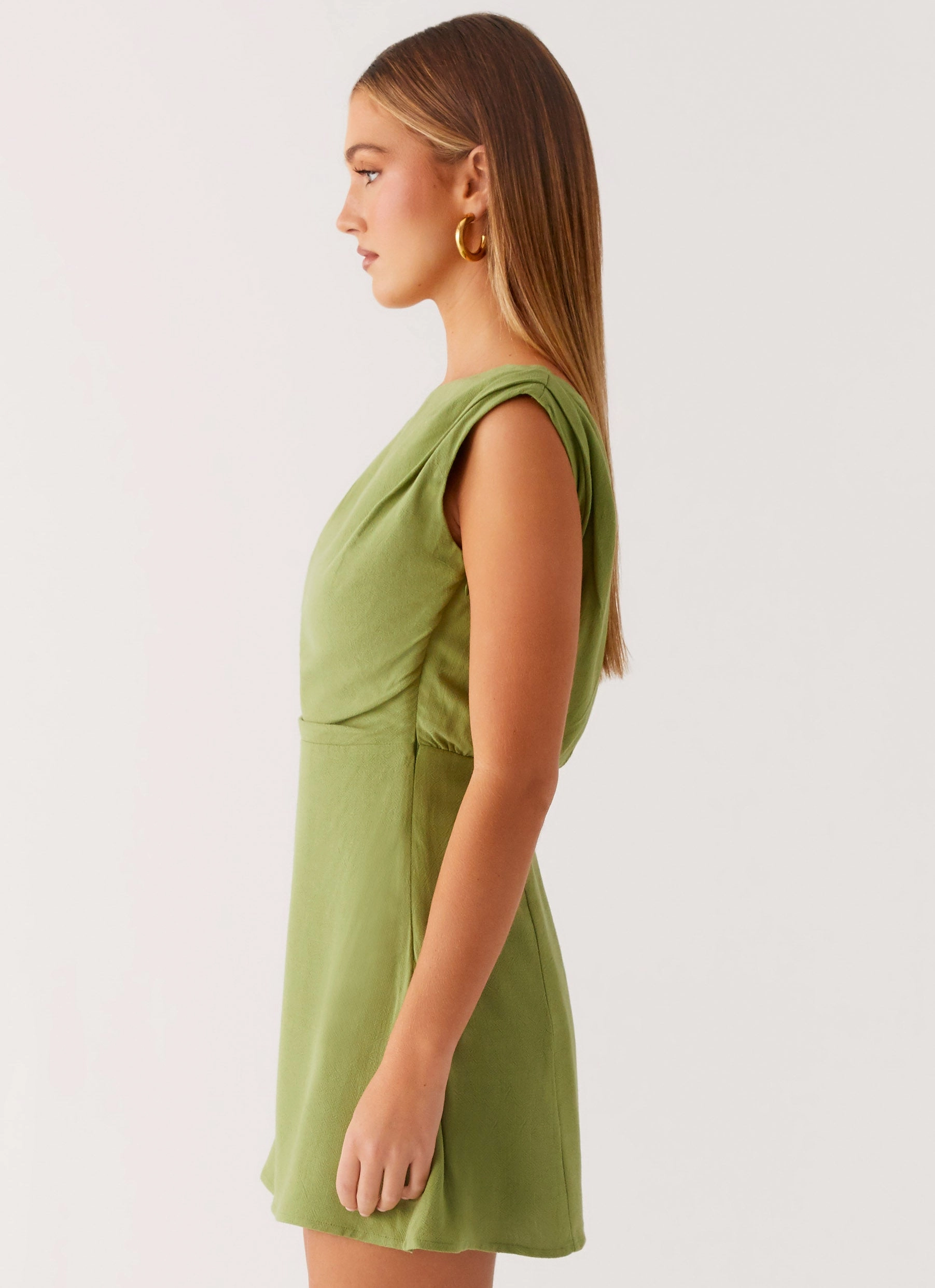 Lady Love Linen Mini Dress - Cactus Classic Look Winter Wrap
