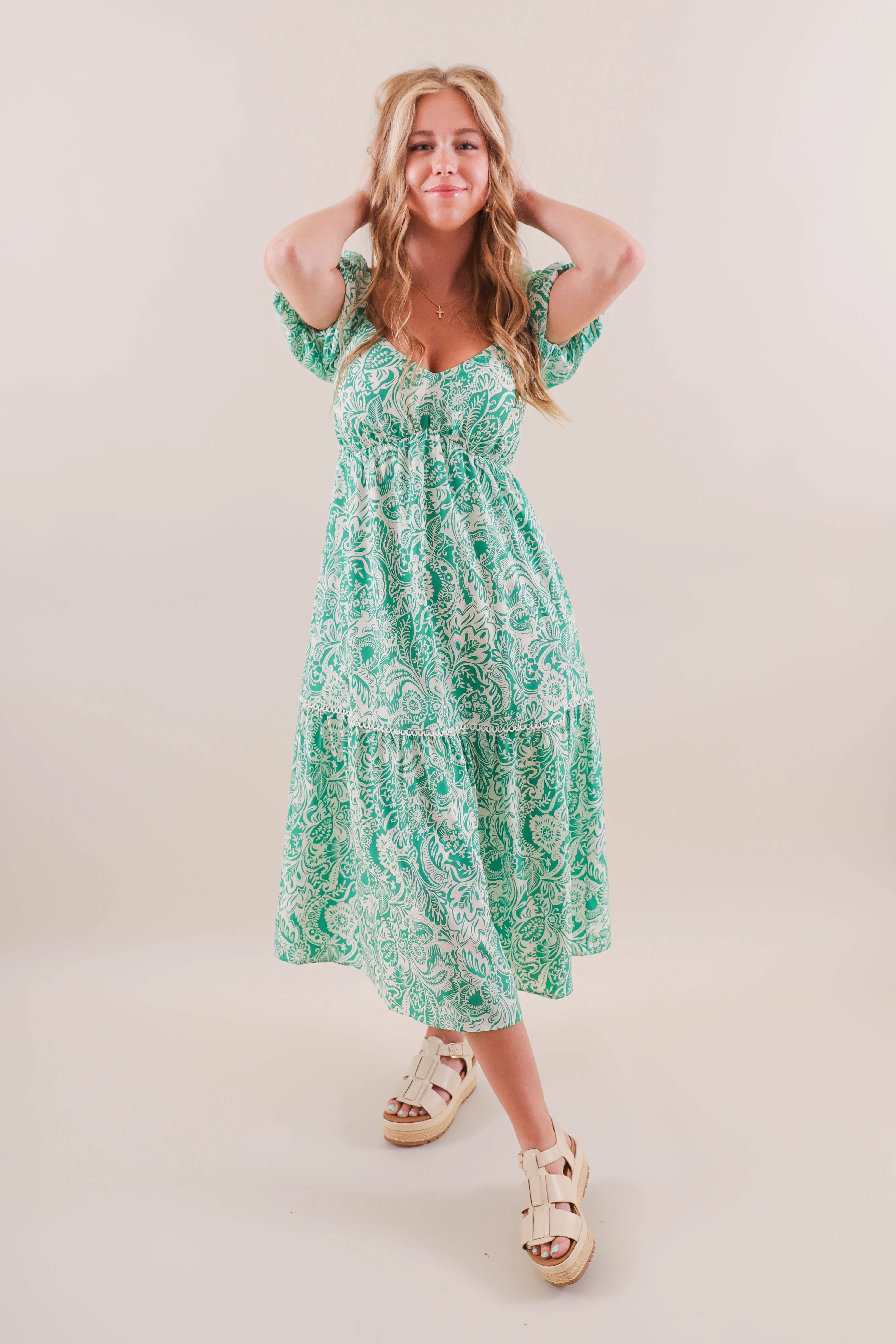 RESTOCK: Think Happy Thoughts Midi Dress Contemporary Design