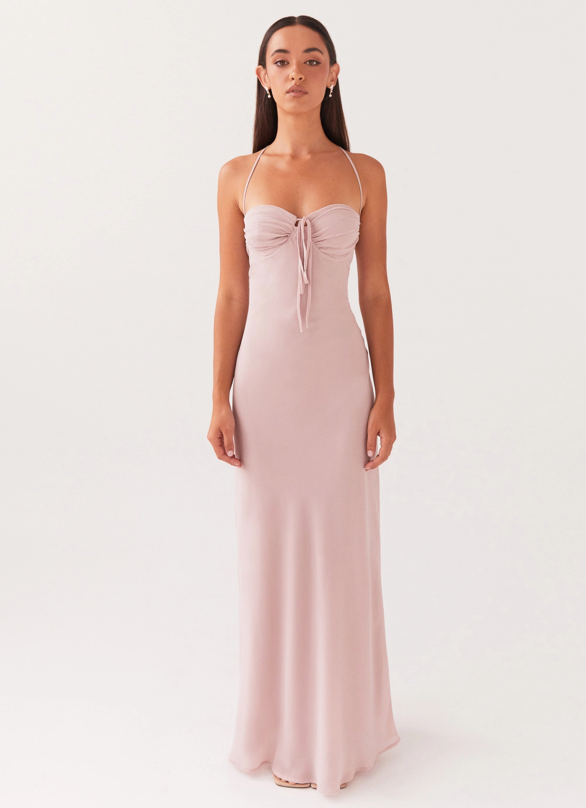 Aveline Maxi Dress - Mauve Back Glow