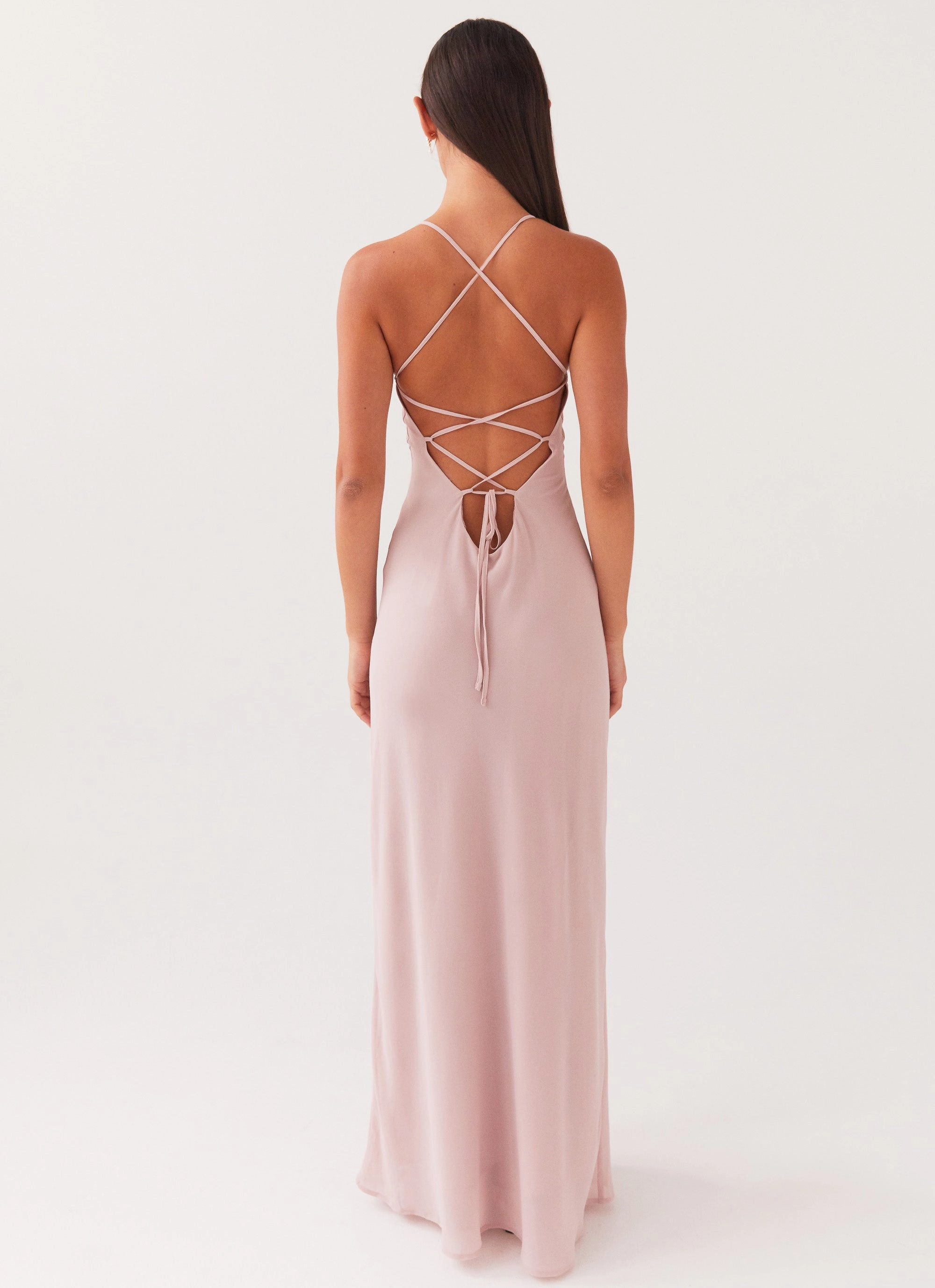 Aveline Maxi Dress - Mauve Calm Touch Pleated-Texture