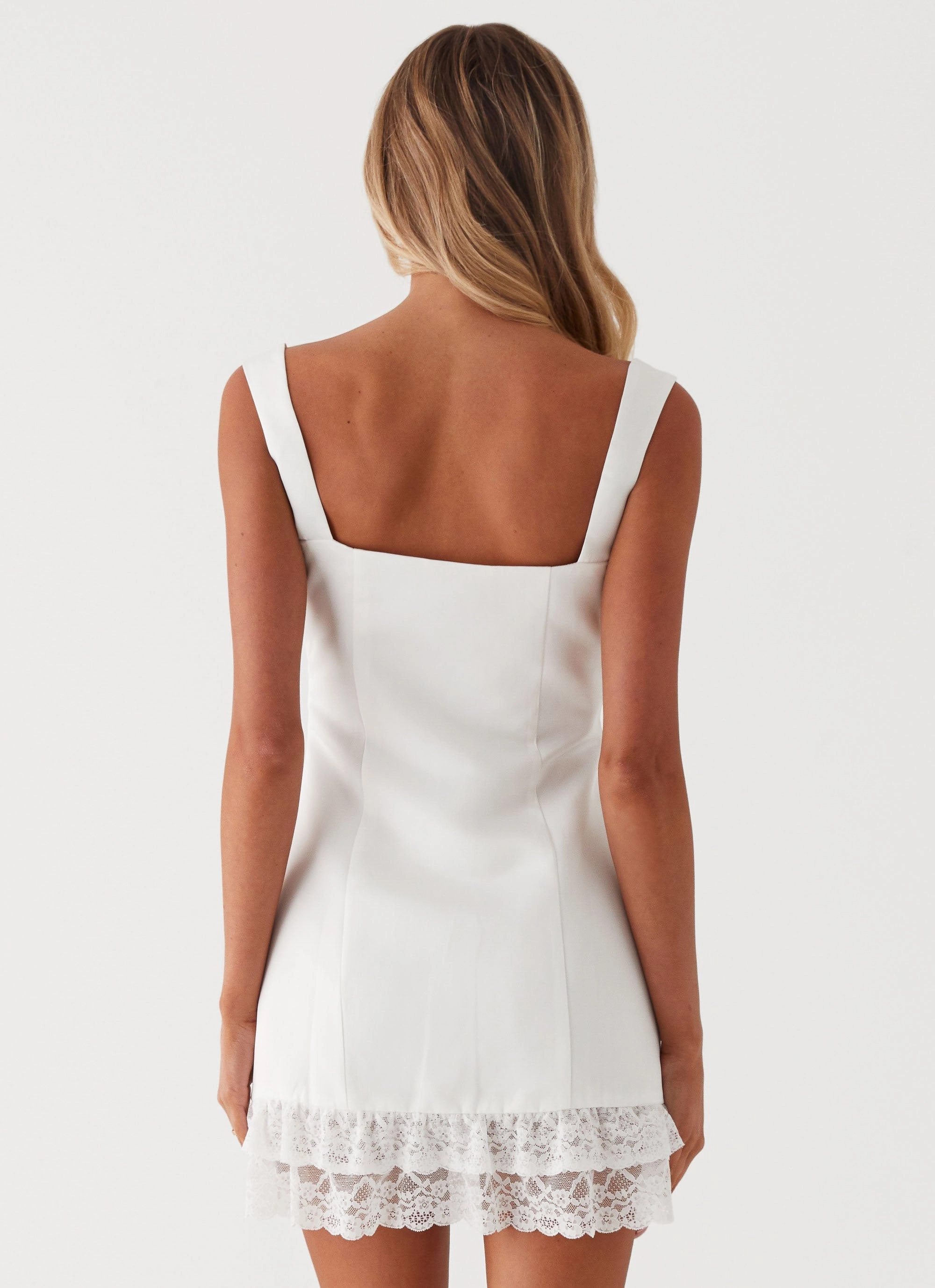 Casual Elegance Isadora Lace Mini Dress - White