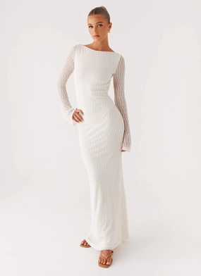 Neat Finish Ethereal Long Sleeve Maxi Dress - Ivory