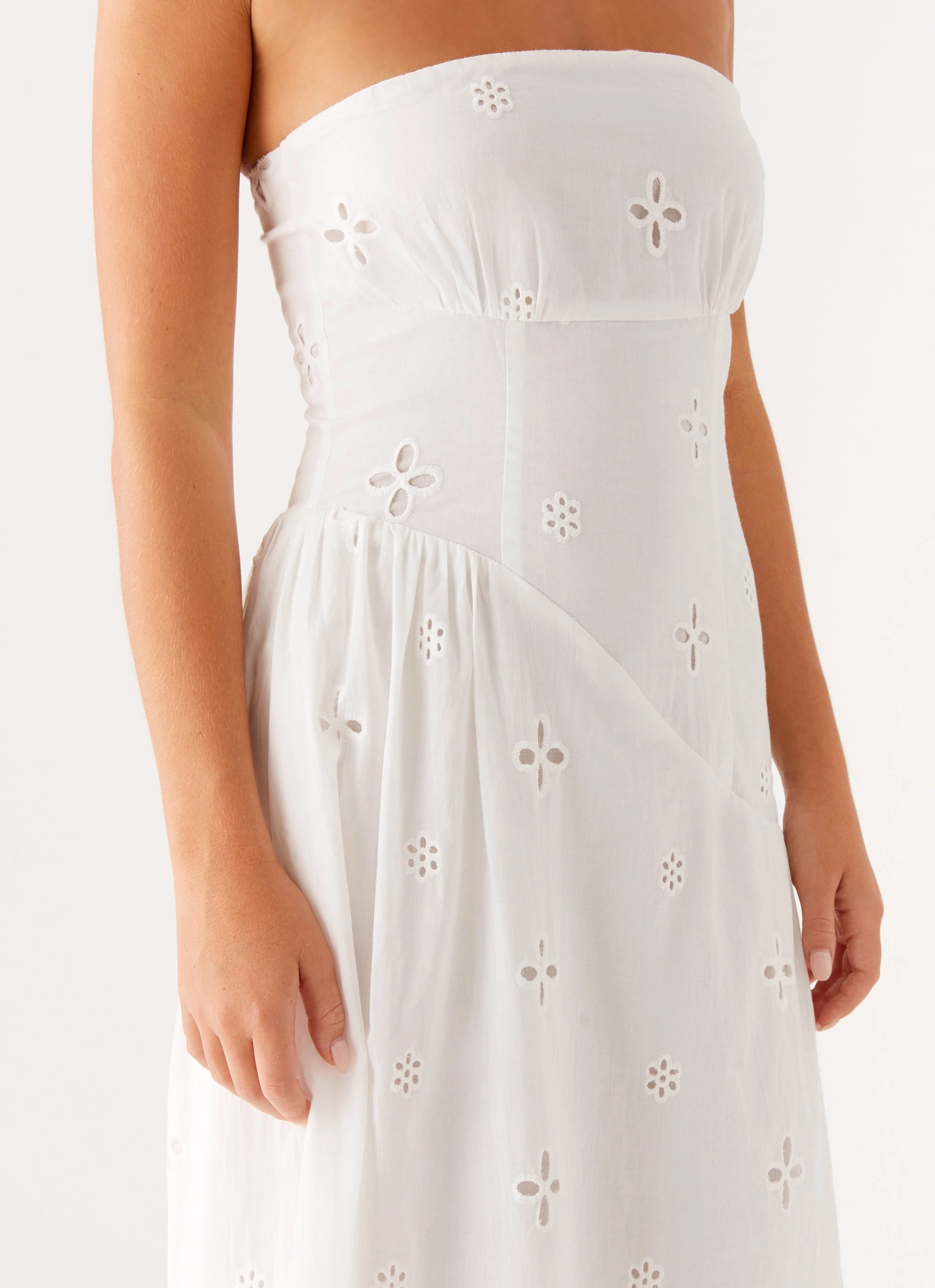 Smart Layer Wear V Neckline Sunkissed Maxi Dress - Ivory