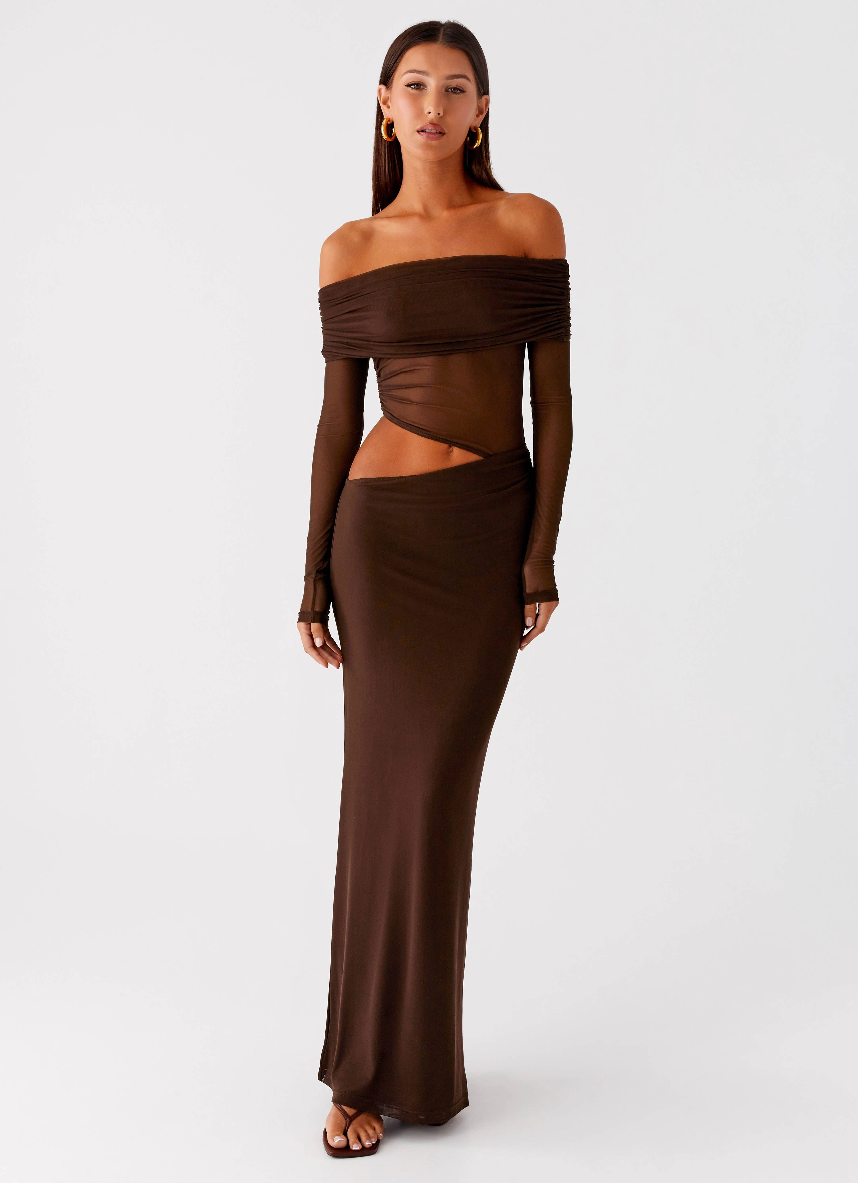 Emery Maxi Dress - Chocolate Casual-Look Floral design
