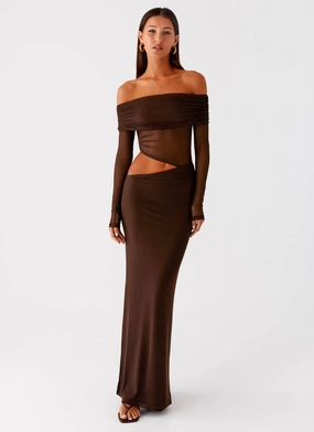 Emery Maxi Dress - Chocolate Casual-Look Floral design