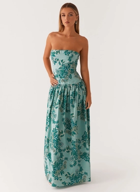 Dainty Finish Flattering and Chic Andorra Maxi Dress - Cloud Nine Floral