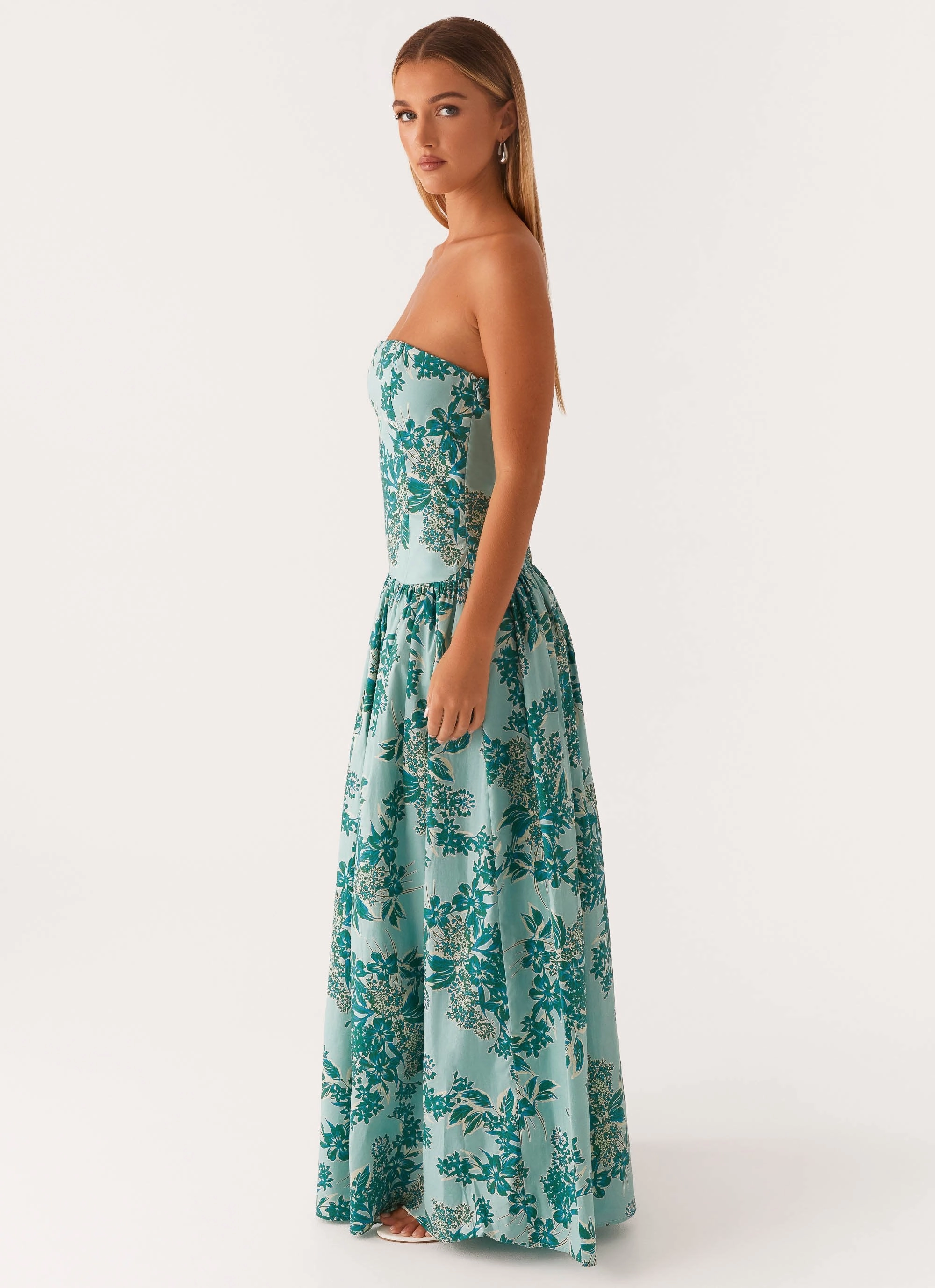 Andorra Maxi Dress - Cloud Nine Floral ruffle trim Free Shape