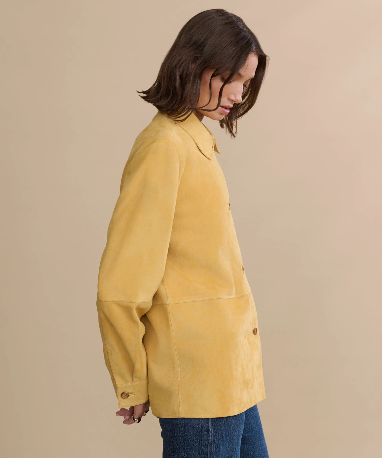 NoiseReduciting Fabric Quick Access Hidden Pockets Suede Lennox Jacket