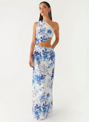 All Summer Long Maxi Dress - Serene Sky Floral Effortless Vibe