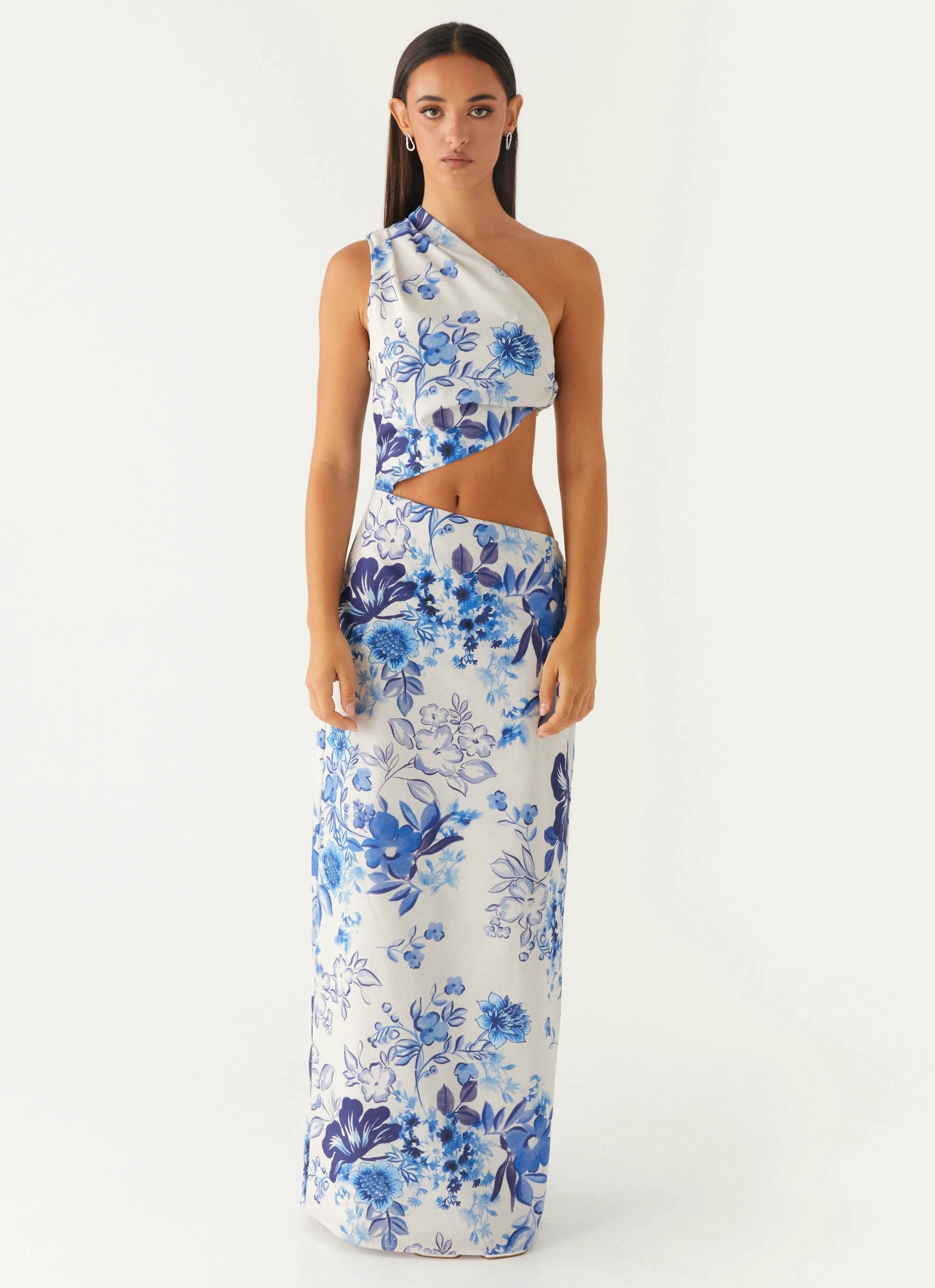 All Summer Long Maxi Dress - Serene Sky Floral Art Inspired