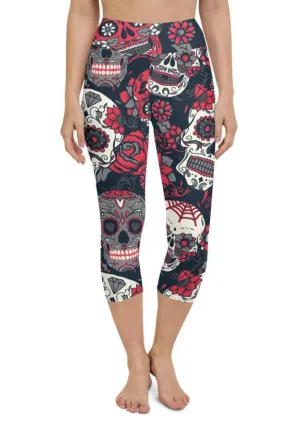 Sugar Skull Yoga Capris