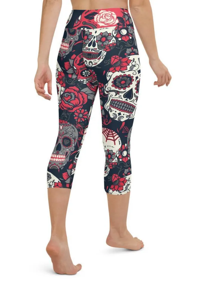 Sugar Skull Yoga Capris