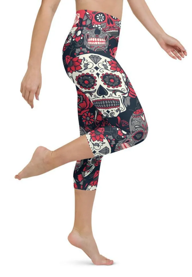 Sugar Skull Yoga Capris