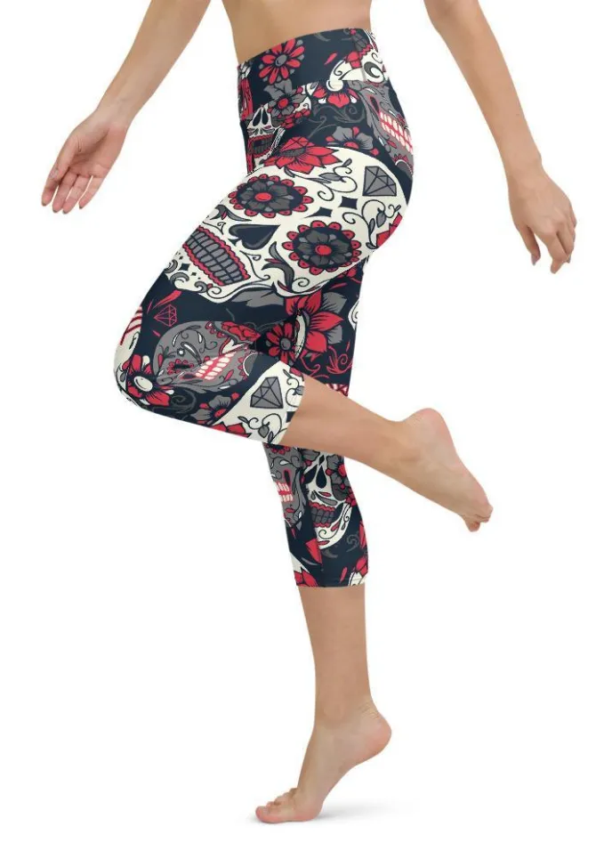 Sugar Skull Yoga Capris