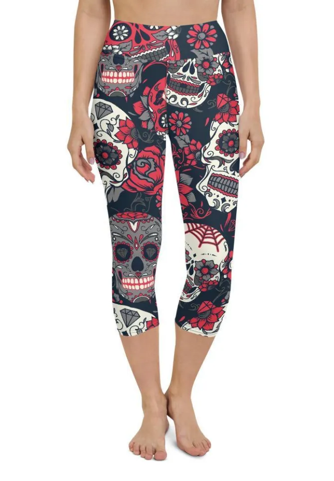 Sugar Skull Yoga Capris
