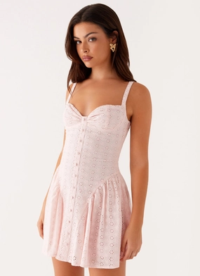 Timeless elegance Sugar Plum Mini Dress - Peach