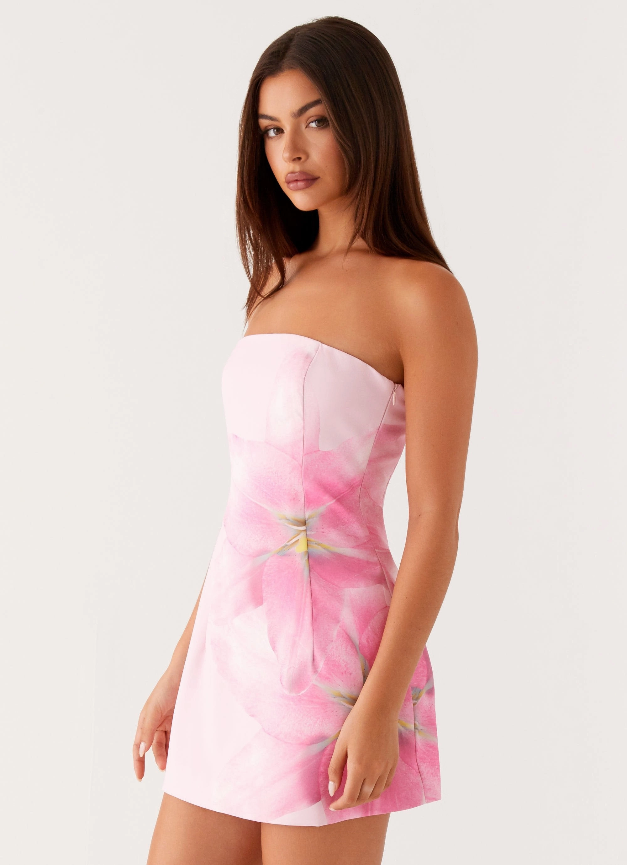 Perfect for Travel Jewel-Tone Sugar Rush Strapless Mini Dress - Pink