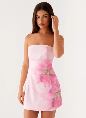 Tailored Comfort Sugar Rush Strapless Mini Dress - Pink