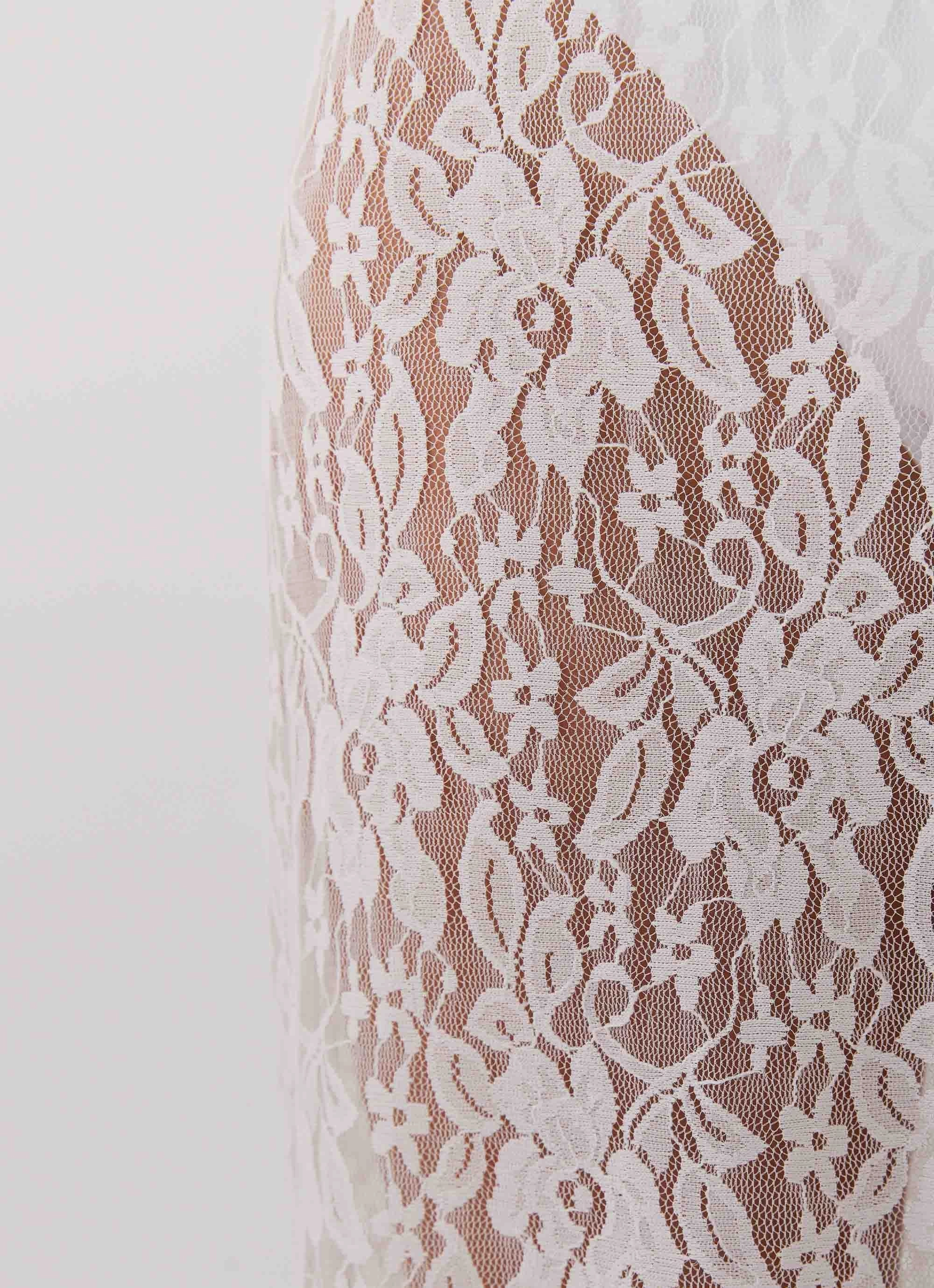 Flexible Look Sugar Sweet Lace Maxi Skirt - White