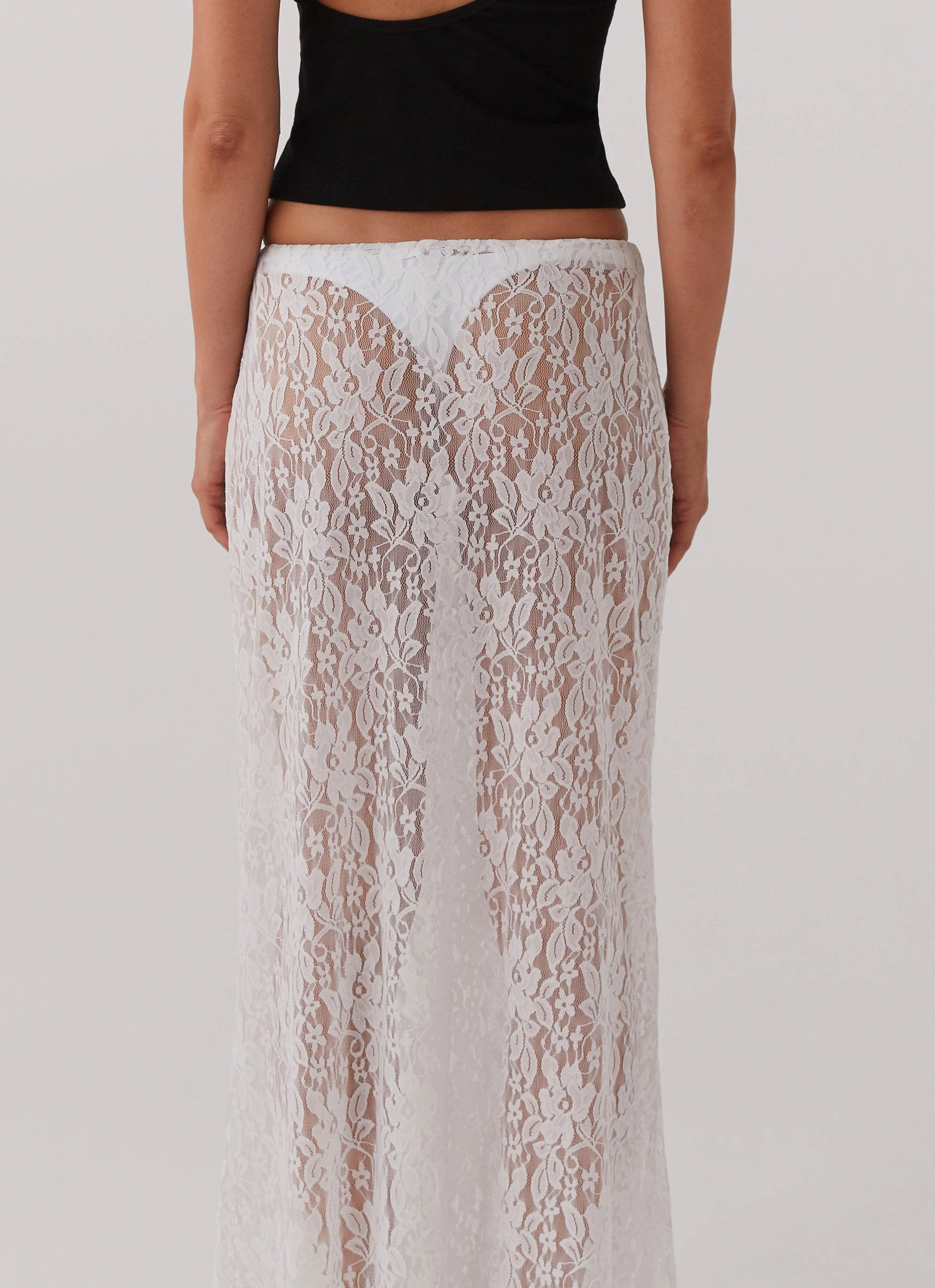 Sugar Sweet Lace Maxi Skirt - White Anti Pilling Treatment