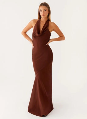 Wide Swing Flattering Layers Sullivan Maxi Dress - Chocolate