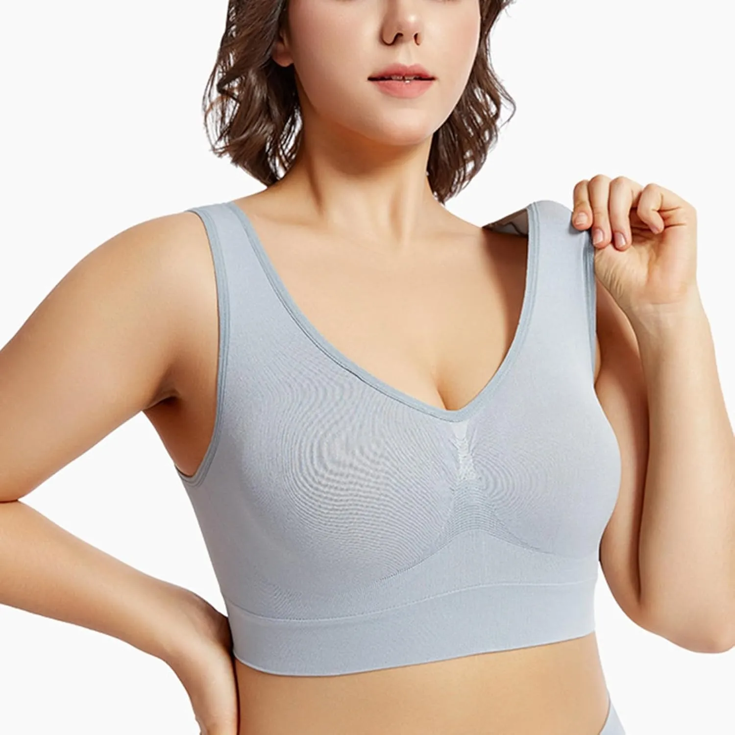 Summer Breathable Cool Liftup Air Bra Plus Size Seamless Sports Bras Comfy No Underwire Full Support Breathable Bra