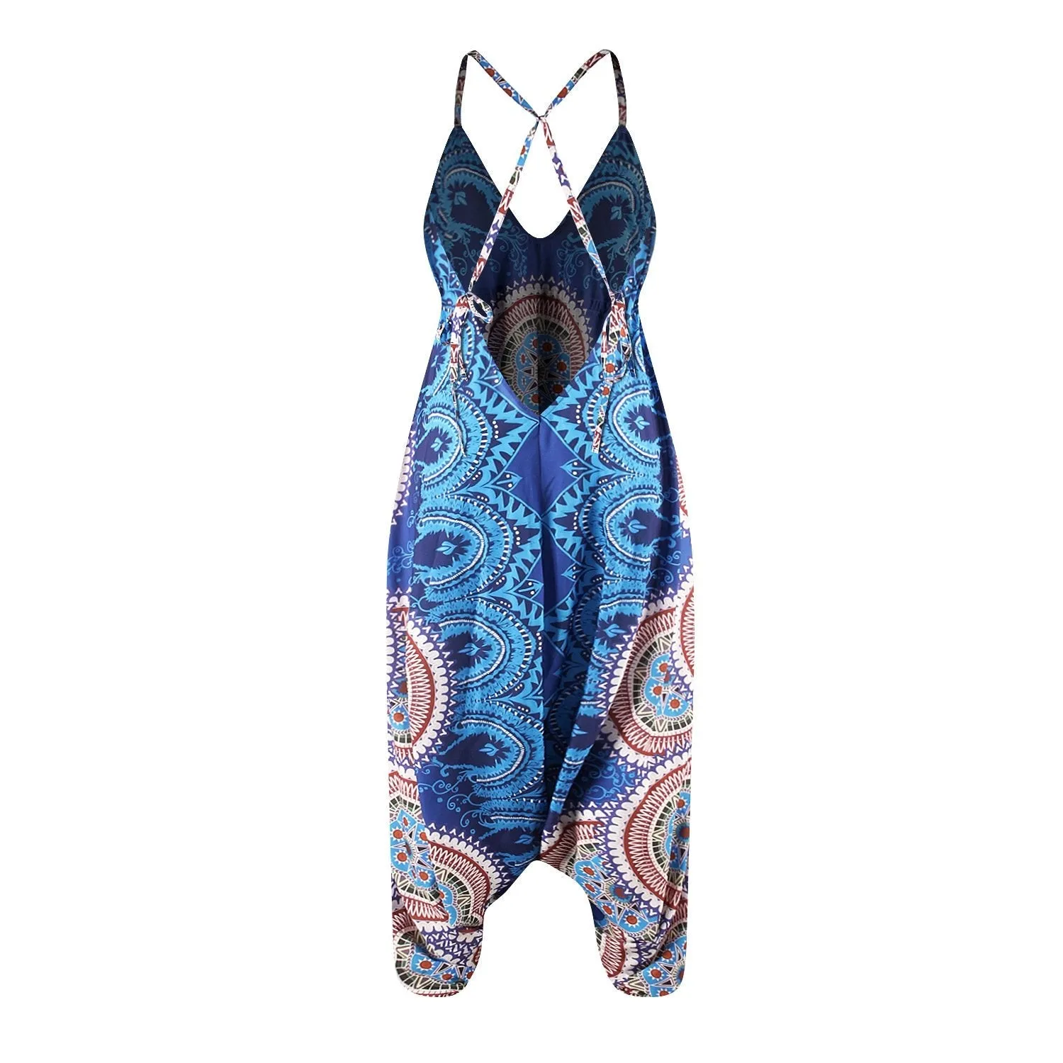 Summer Loose Wide-leg Jumpsuit Suspenders V-neck Sports Yoga Pants