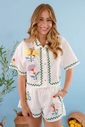 Summer Revival Button Down Top Variable Tension Adjustment