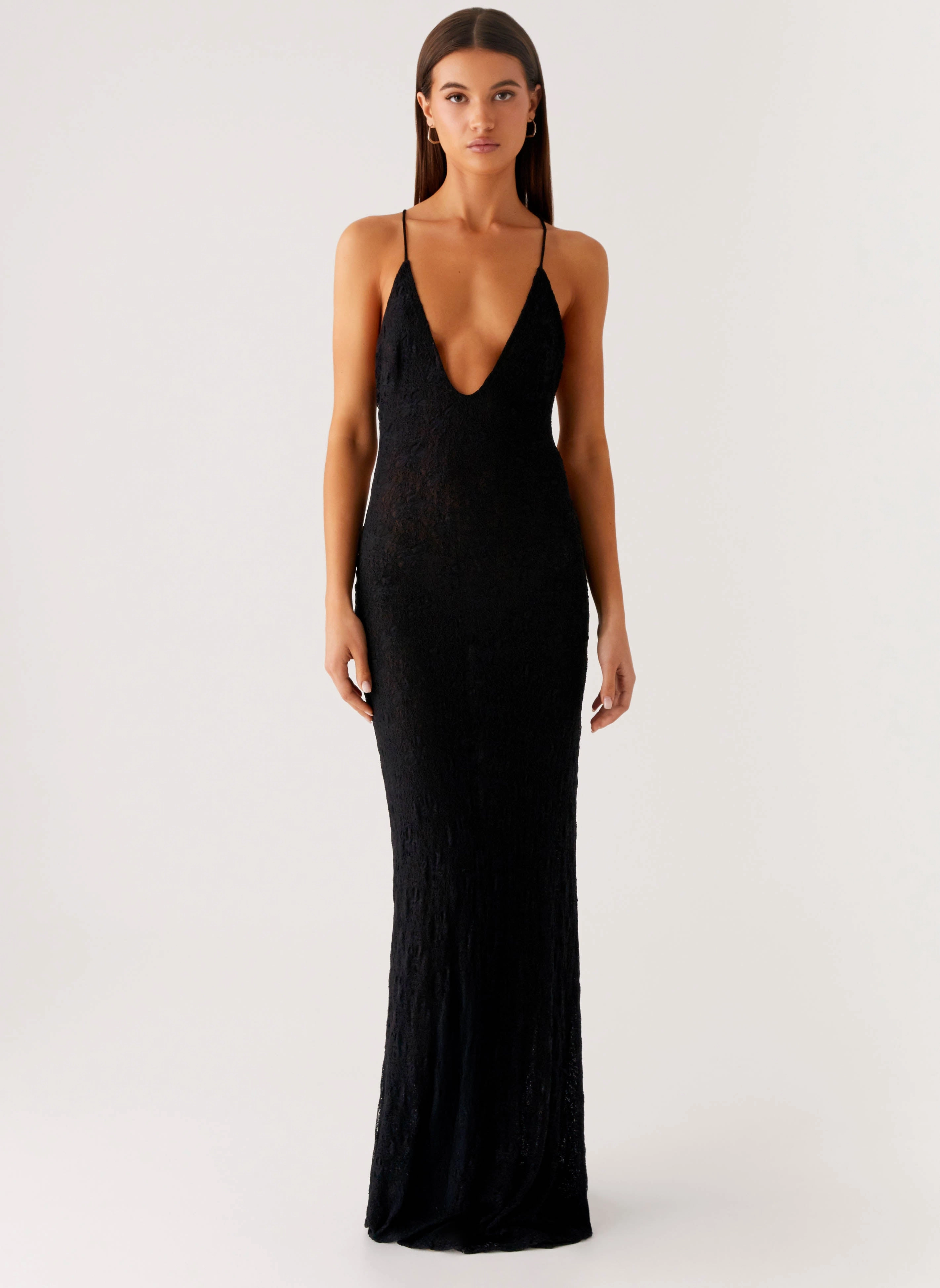 Relaxed and Effortless Urban Drape Kylia Maxi Dress - Black