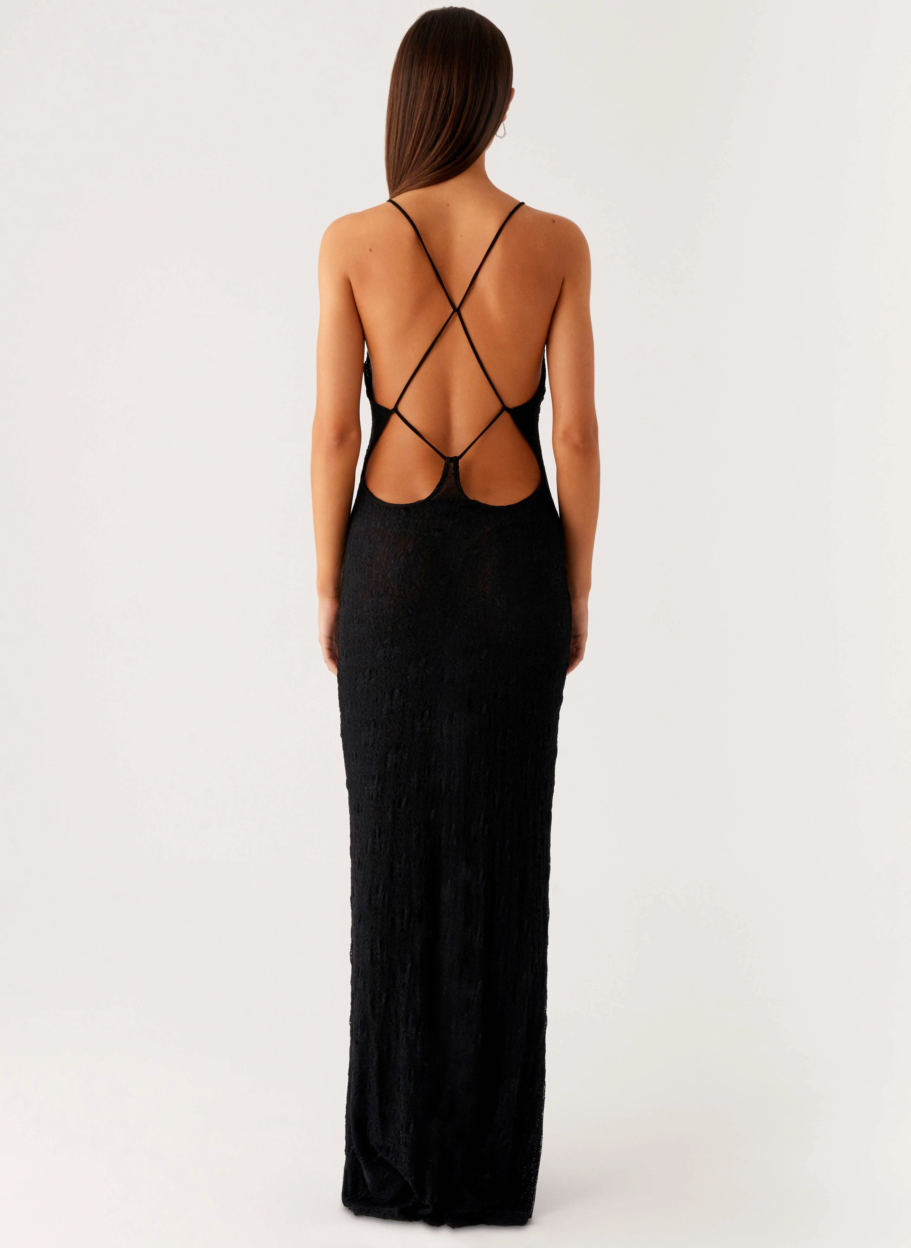 Understated Glam Clean Drape Kylia Maxi Dress - Black