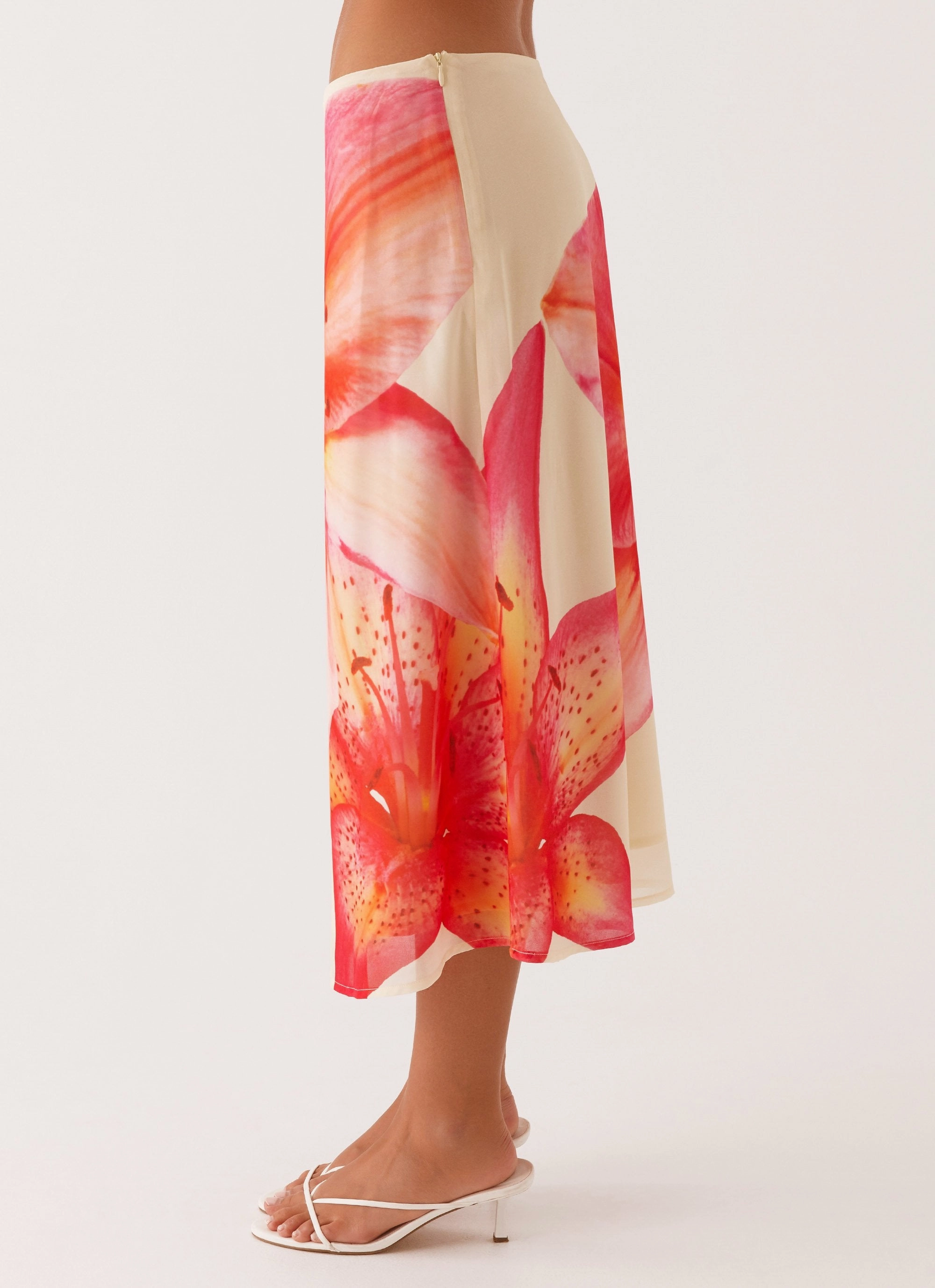 Summertime Midi Skirt - Yellow Floral Quick drying material