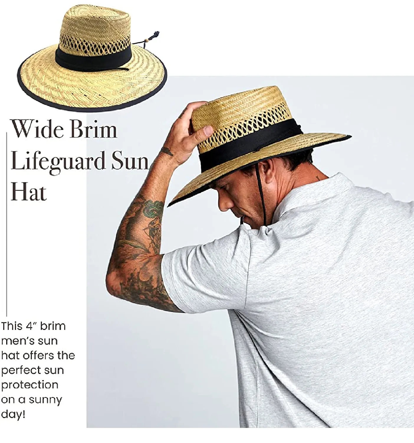 SUN CUBE Wide Brim Sun Hat With Neck Flap