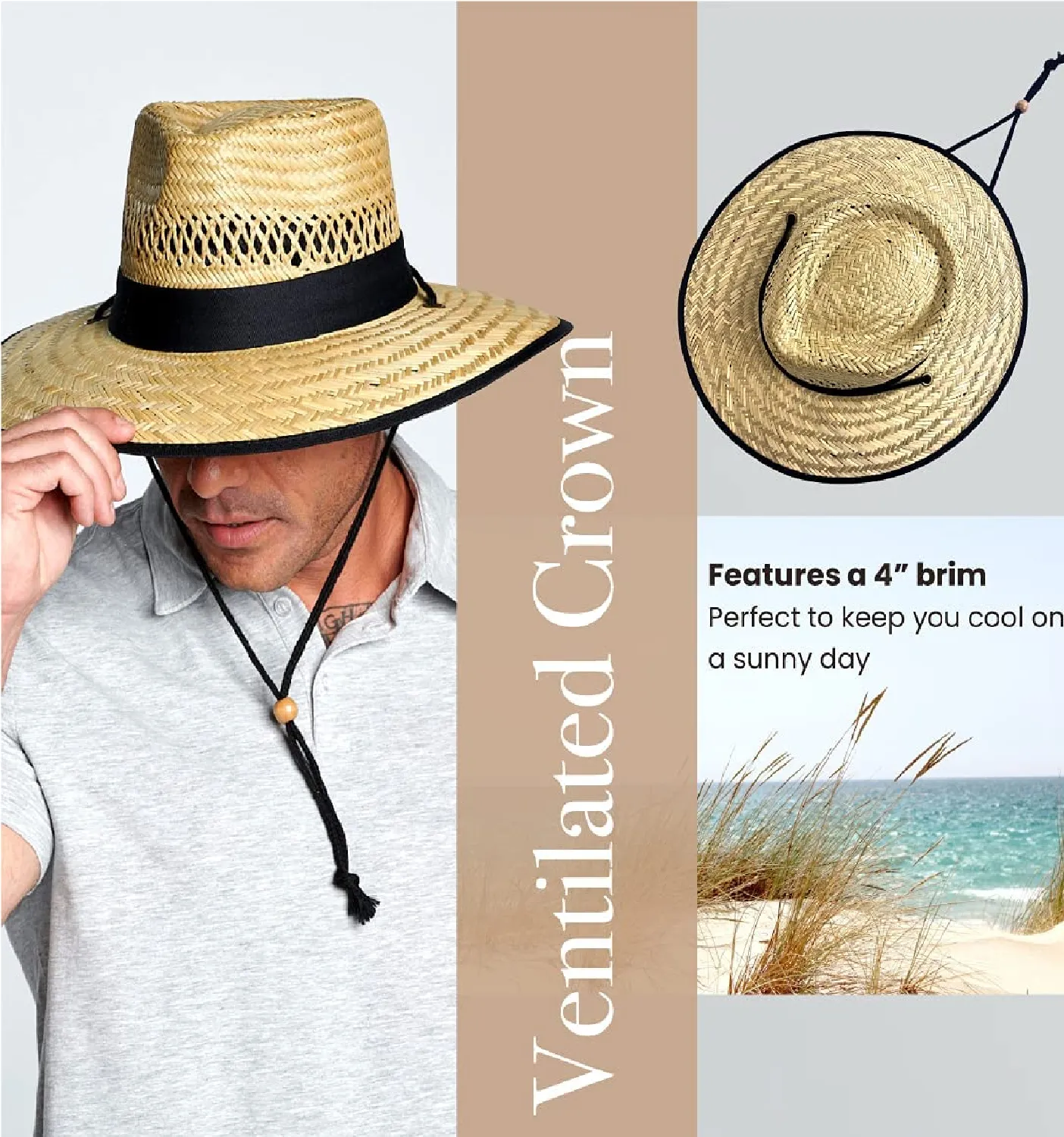 SUN CUBE Wide Brim Sun Hat With Neck Flap