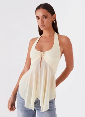 Sunbeam Mesh Top - Yellow Durable Stitch Pattern