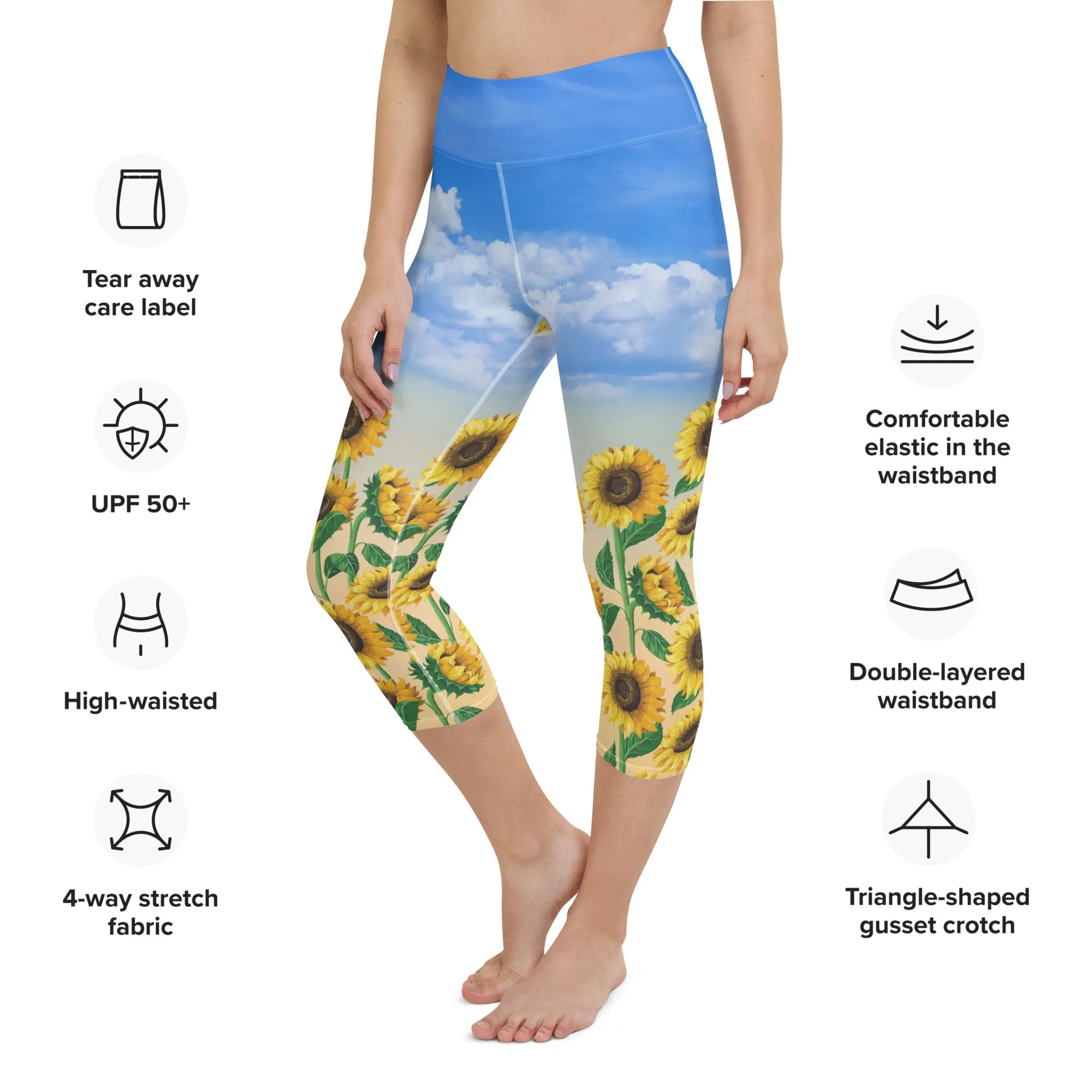 Sunflower Fields Yoga Capris