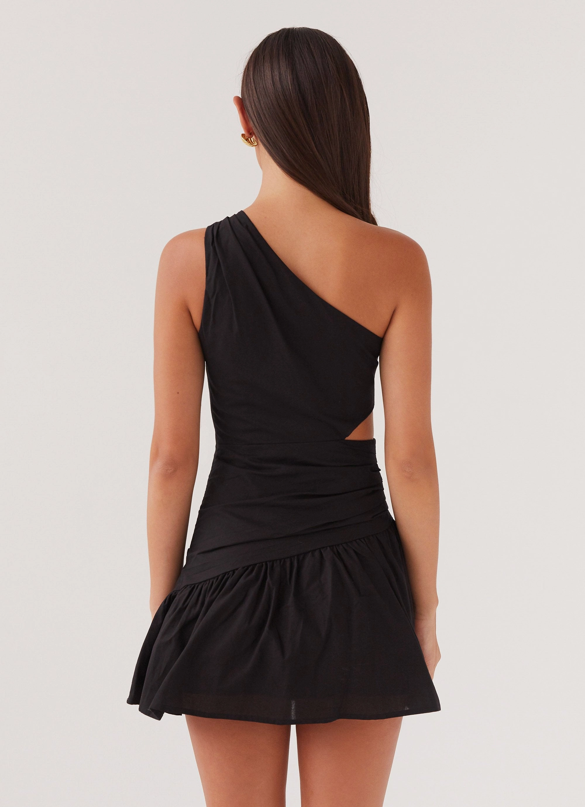 Basic essential Effortless Piece Sunkissed Hearts Linen Mini Dress - Black