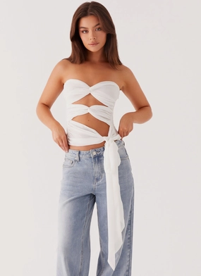 Sunlight Cascade Top - White MidweightKnit