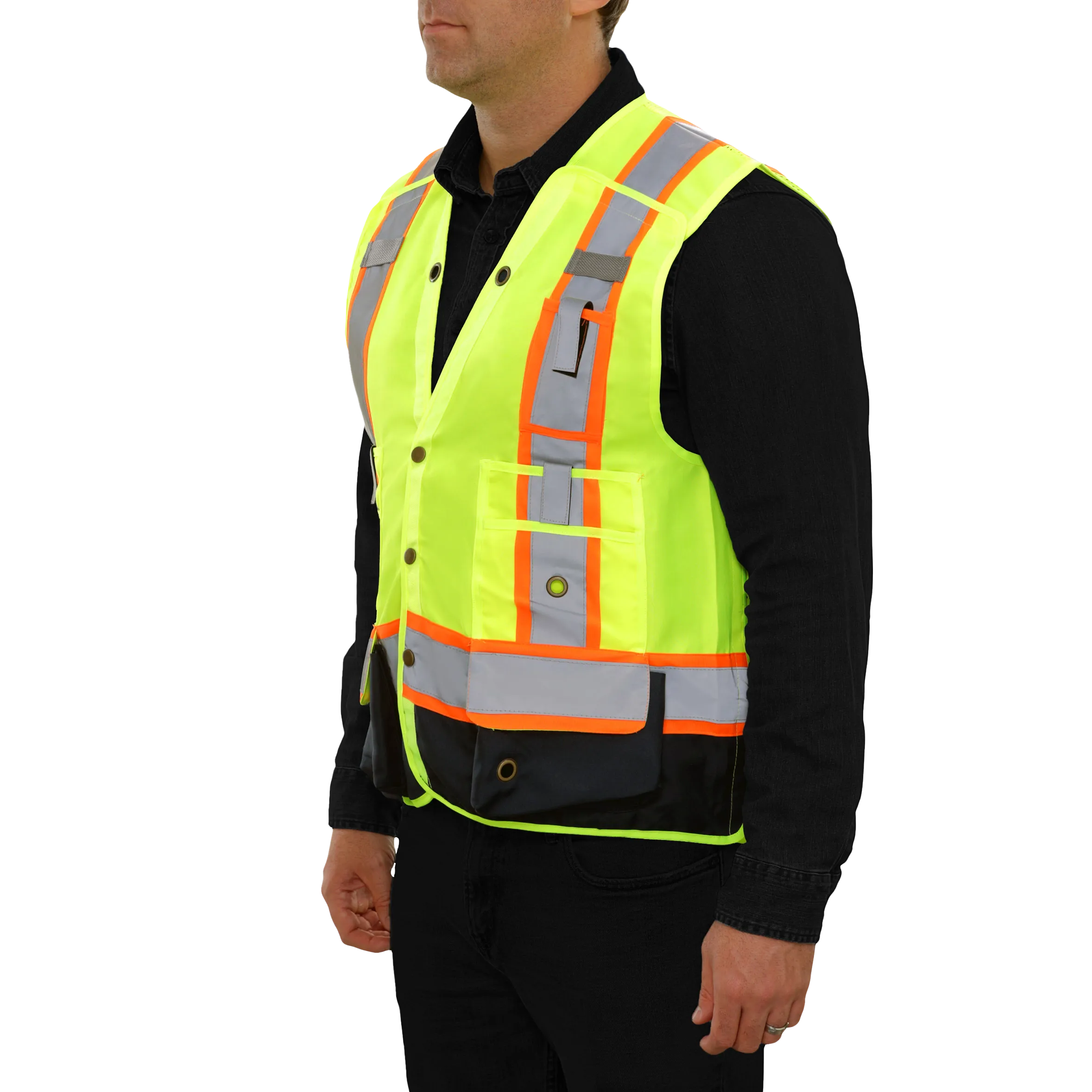 Surveyor Vest Hi Vis 5-Point Breakaway Multi-Pocket Vest