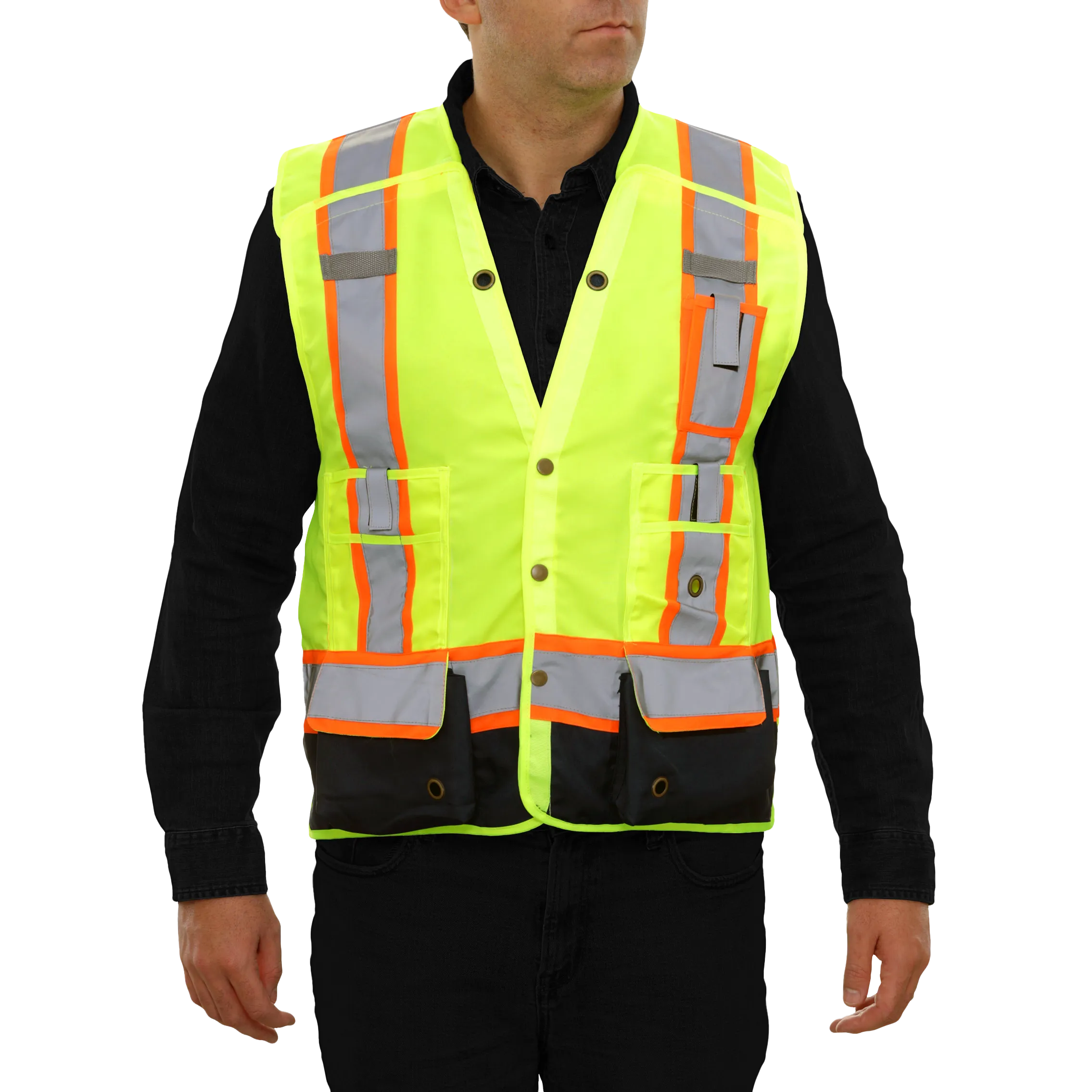 Surveyor Vest Hi Vis 5-Point Breakaway Multi-Pocket Vest