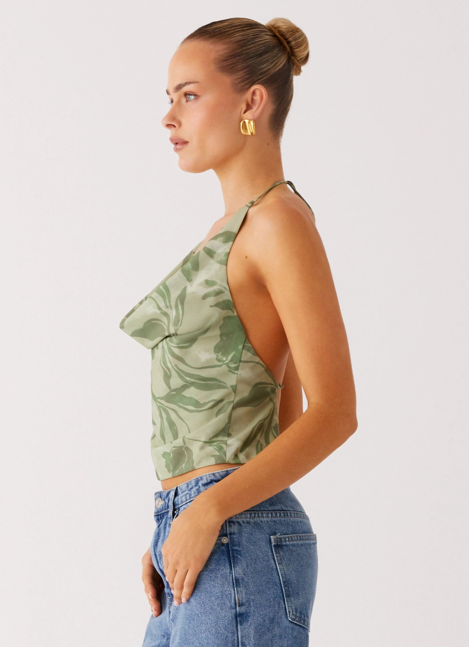 Elspeth Cowl Top - Jade Fern Relaxed Top OrganicCotton