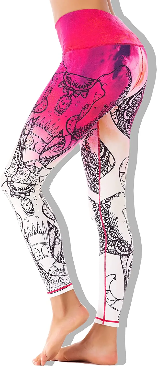 Sustainale High Waisted Yoga Capris Leggings with Pockets for Women