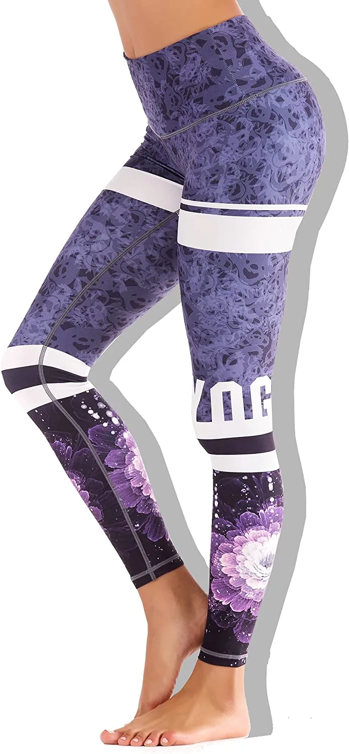 Sustainale High Waisted Yoga Capris Leggings with Pockets for Women
