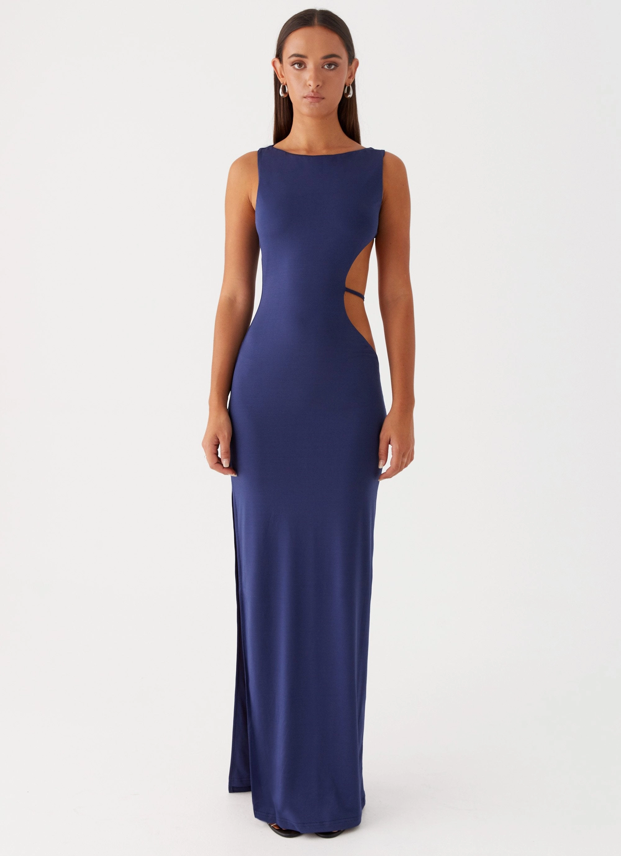 Korean Trend Joy Glow Sutton Maxi Dress - Navy