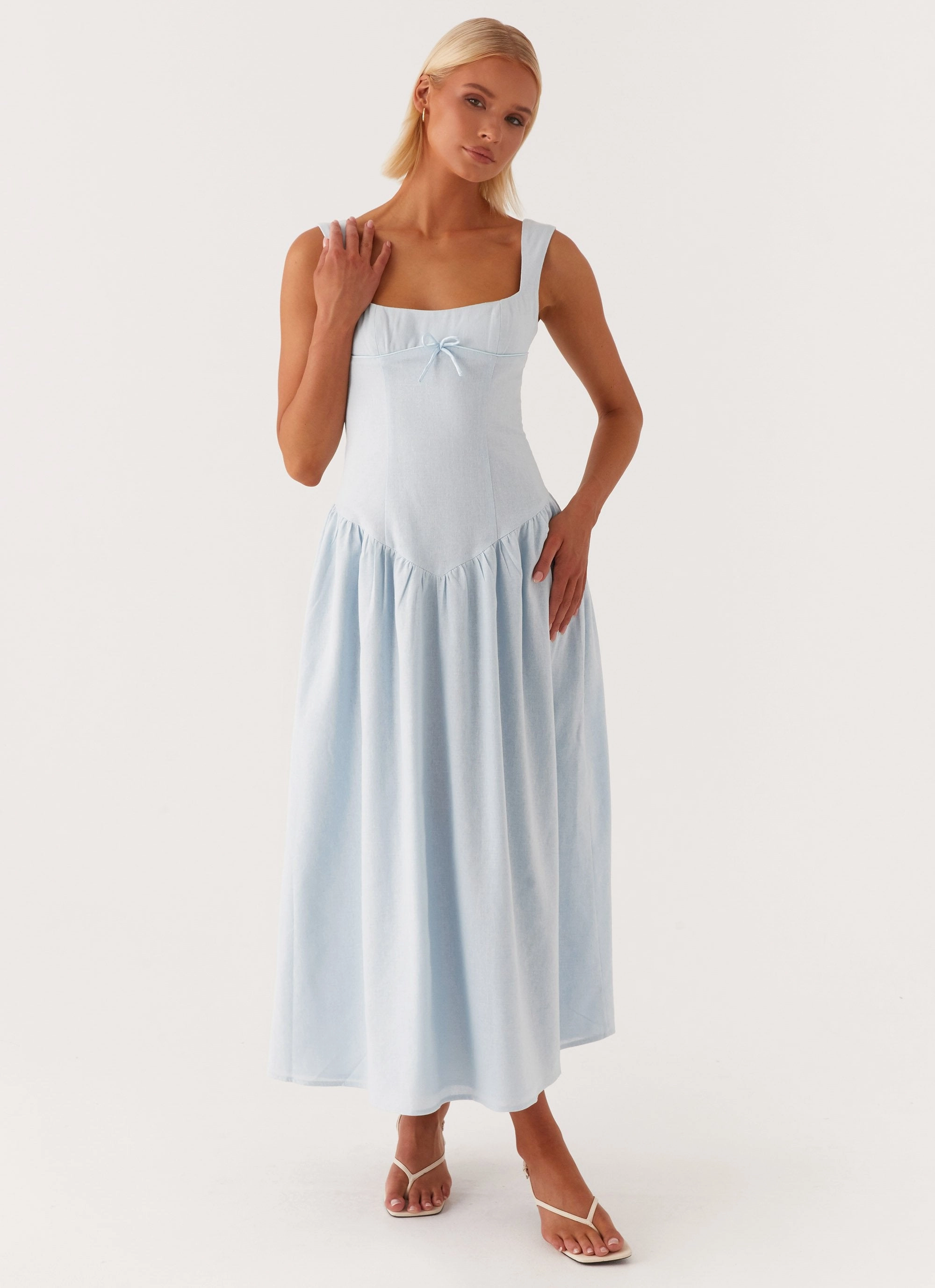 Suzie Midi Dress - Blue Bright bold dress Breeze Flow